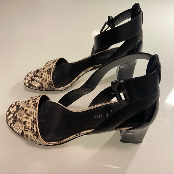 Donald J Pilner Embossed Leather Snake Heels Size 7 - Picture 4 of 7